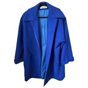 VTG Dior Women's Vibrant Royal Blue Pea Coat